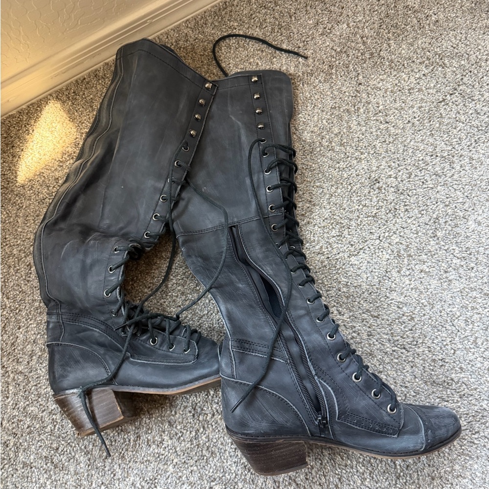Knee high lace up Jeffery Campbell boots